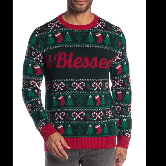 Ugly Christmas Sweater #Blessed Sz Medium | Color: Green/Red | Size: M | Alexisbond's Closet